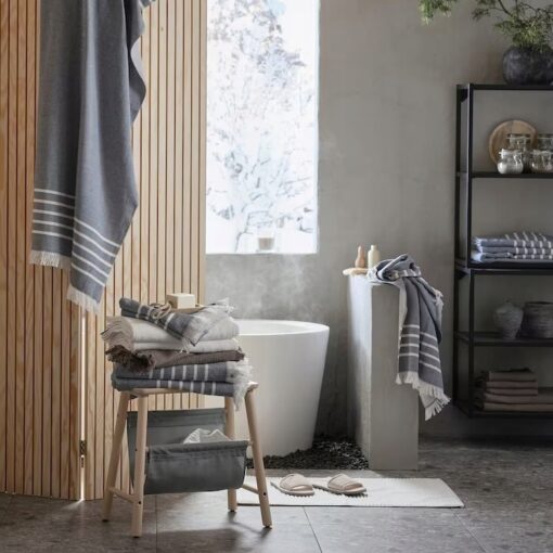 IKEA SIESJON RĘCZNIK KĄPIELOWY PASKI 100x150cm - obrazek 5