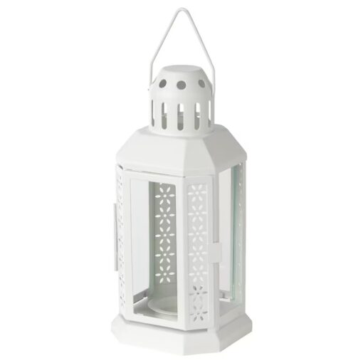 IKEA ENRUM LATARENKA LAMPION BIAŁY 22 CM