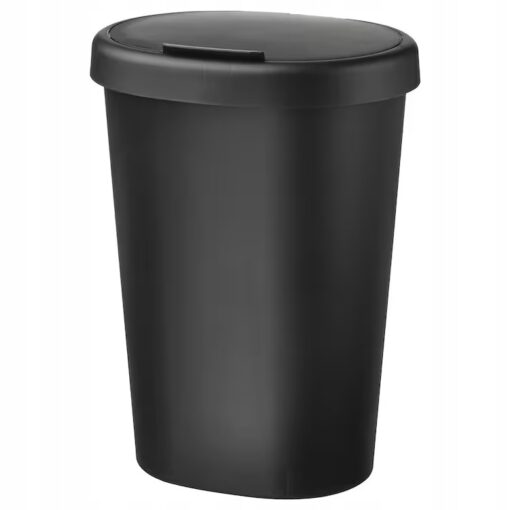 IKEA HOLASS KOSZ Z POKRYWKĄ CZARNY 8 L