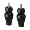IKEA SIGGARP NOGA MEBLOWA CZARNA 10 CM - 2 SZT.