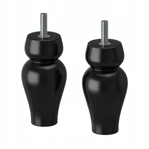 IKEA SIGGARP NOGA MEBLOWA CZARNA 10 CM - 2 SZT.