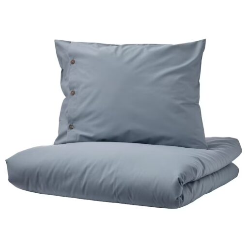 IKEA KRAKRISMOTT KOMPLET POŚCIELI GRANATOWY GŁADKI