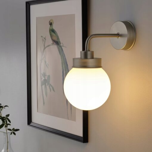 IKEA FRIHULT LAMPA ŚCIENNA STALOWA 14CM - obrazek 5