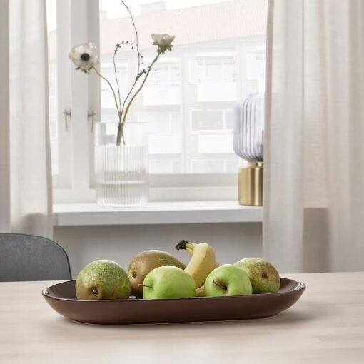 IKEA FARGKLAR PÓŁMISEK BRĄZOWY Z POŁYSKIEM 36x22cm - obrazek 4
