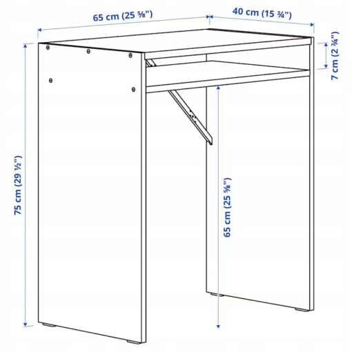 IKEA TORALD BIURKO Z PÓŁKĄ BIAŁE 65x40 CM - obrazek 5