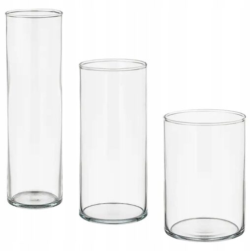 IKEA CYLINDER WAZON SZKLANY ZESTAW 3 SZT.