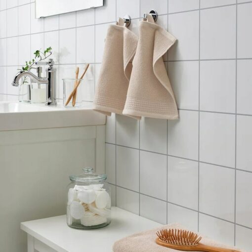 IKEA VINARN RĘCZNIK DO RĄK SZARY / BEŻOWY 30x30 CM - obrazek 2