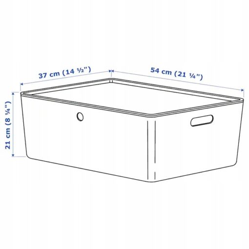 IKEA KUGGIS POJEMNIK Z POKRYWKĄ BIAŁY 37x54x21 cm - obrazek 7