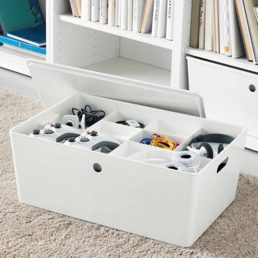 IKEA KUGGIS POJEMNIK Z POKRYWKĄ BIAŁY 37x54x21 cm - obrazek 5