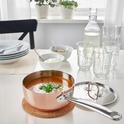 IKEA FINMAT RONDEL Z POKRYWKĄ MIEDŹ / STAL 1.5 L - obrazek 3