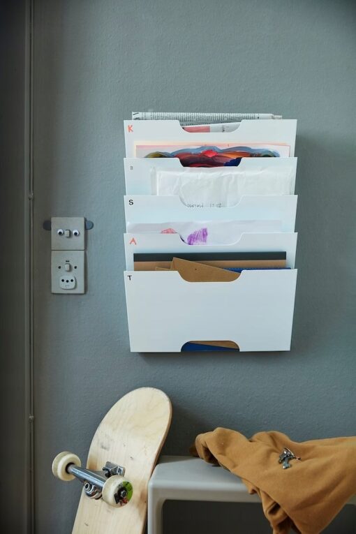 IKEA KVISSLE PÓŁKA ŚCIENNA ORGANIZER NA GAZETY PRZEGRÓDKI - obrazek 4