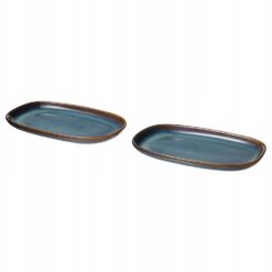 IKEA GLADELIG TALERZ NIEBIESKI 20x13 CM 2 SZT.