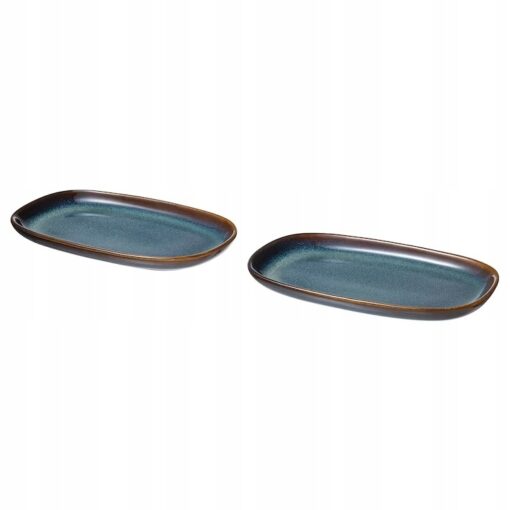 IKEA GLADELIG TALERZ NIEBIESKI 20x13 CM 2 SZT.