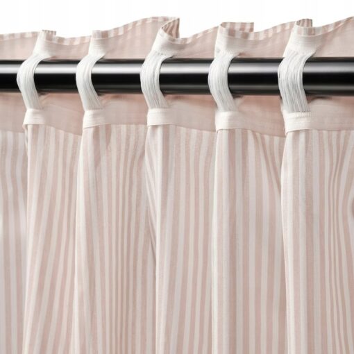 IKEA BYMOTT ZASŁONA BIAŁA / BEŻ W PASKI - 2 SZT. - obrazek 4