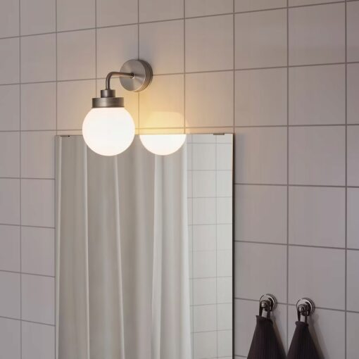 IKEA FRIHULT LAMPA ŚCIENNA STALOWA 14CM - obrazek 4