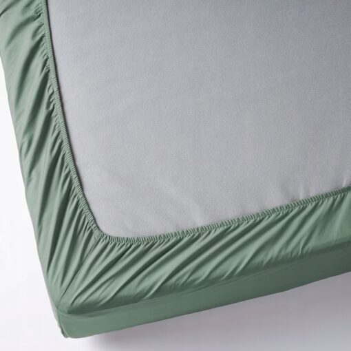 IKEA ULLVIDE PRZEŚCIERADŁO Z GUMKĄ ZIELONY 120x200 - obrazek 4