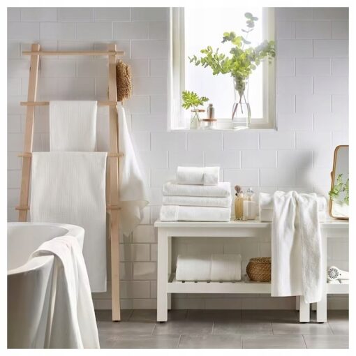 IKEA SALVIKEN RĘCZNIK KĄPIELOWY BIAŁY 100X150CM - obrazek 5