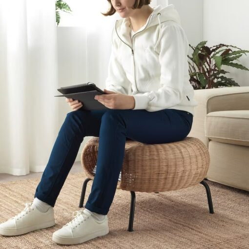 IKEA GAMLEHULT PODNÓŻEK ZE SCHOWKIEM RATTANOWY - obrazek 3