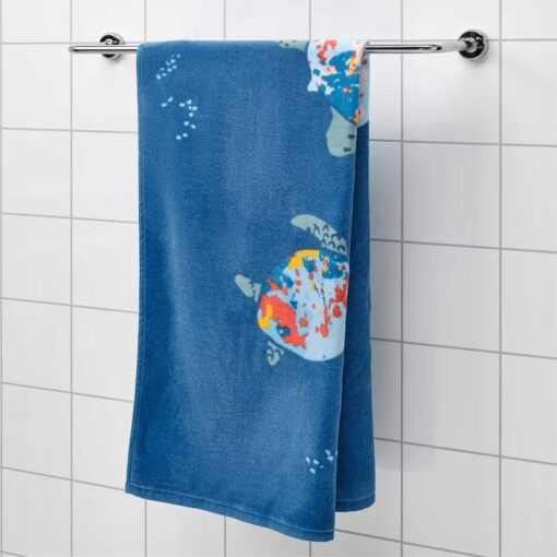 IKEA BLAVINGAD RĘCZNIK KĄPIELOWY GRANATOWY / ŻÓŁW - obrazek 3