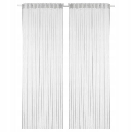 IKEA DVARGRORFLY FIRANKI KREMOWE 145x300 CM 2 SZT.