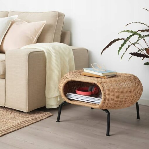 IKEA GAMLEHULT PODNÓŻEK ZE SCHOWKIEM RATTANOWY - obrazek 2