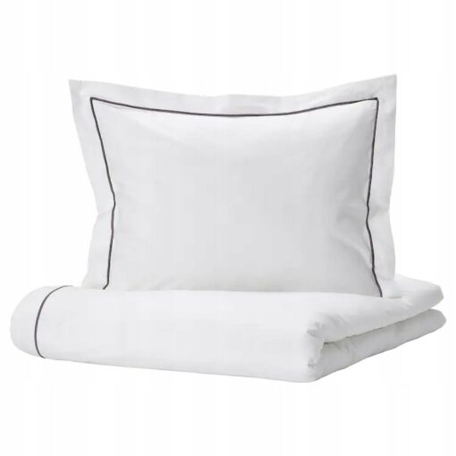 IKEA SILVERTISTEL KOMPLET POŚCIELI BIAŁY / SZARY
