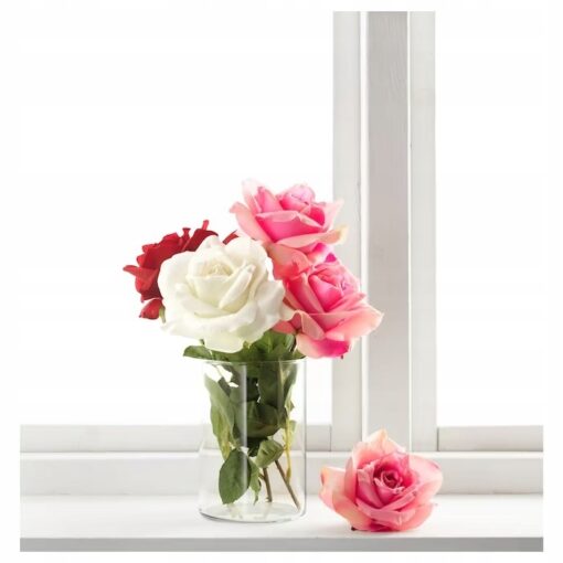 IKEA SMYCKA SZTUCZNY KWIAT RÓŻA BIAŁY 75 CM - obrazek 3