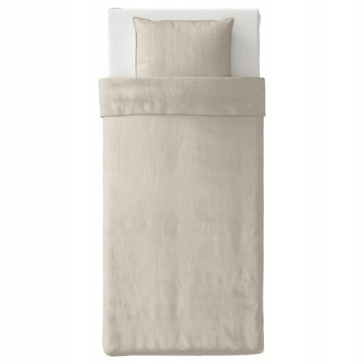 IKEA ANGSLILJA KOMPLET POŚCIELI SZARY/BEŻ 150x200 - obrazek 2