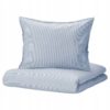 IKEA BERGPALM KOMPLET POŚCIELI NIEBIESKI W PASKI
