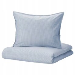 IKEA BERGPALM KOMPLET POŚCIELI NIEBIESKI W PASKI
