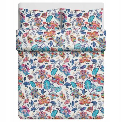 IKEA VITKNAVEL KOMPLET POŚCIELI W KWIATY 200x200cm