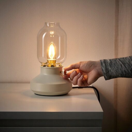 IKEA TARNABY LAMPA STOŁOWA LAMPKA BEŻ 25cm - obrazek 2