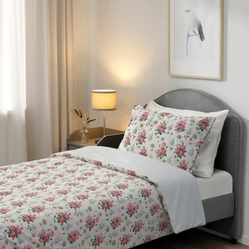IKEA EMMIE SOT KOMPLET POŚCIELI W KWIATY 150x200cm - obrazek 4