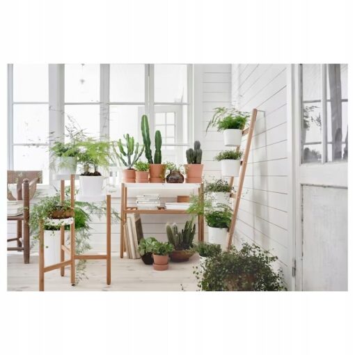 IKEA SATSUMAS STOJAK NA DONICZKĘ BAMBUS/BIAŁY 78CM - obrazek 4