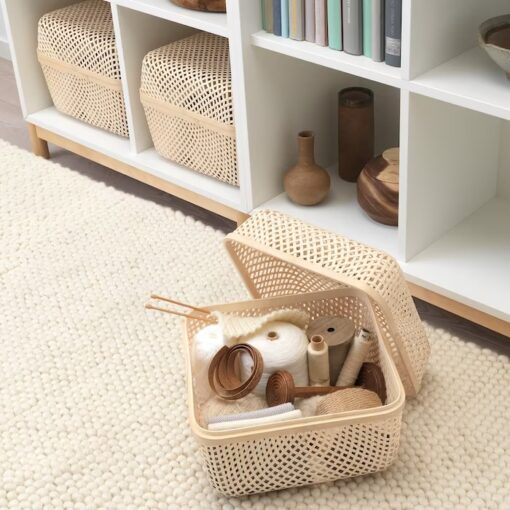 IKEA SMARRA PUDEŁKO Z POKRYWKĄ NATURALNE 30X30X23 - obrazek 4