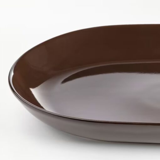 IKEA FARGKLAR PÓŁMISEK BRĄZOWY Z POŁYSKIEM 36x22cm - obrazek 2