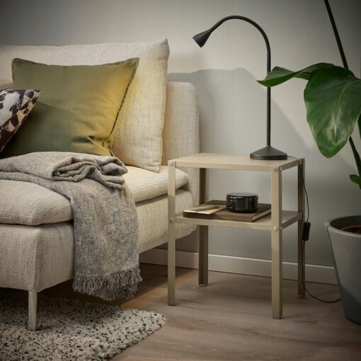 IKEA KNARREVIK STOLIK NOCNY BEŻ-ZIELONY 37x28 CM - obrazek 4