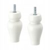IKEA SIGGARP NOGA MEBLOWA BIAŁA 10 CM - 2 SZT.