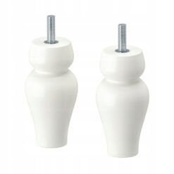 IKEA SIGGARP NOGA MEBLOWA BIAŁA 10 CM - 2 SZT.