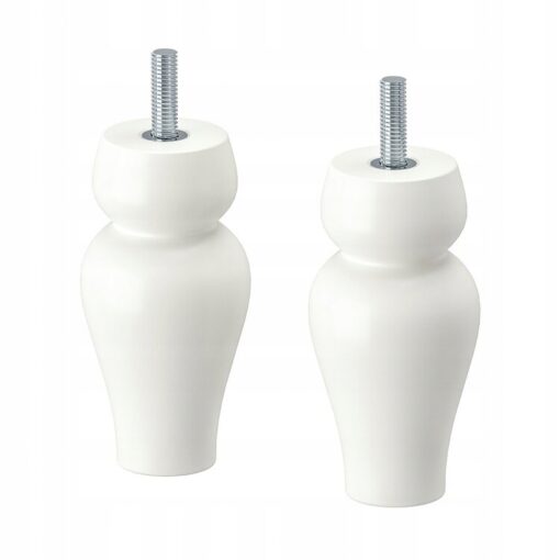 IKEA SIGGARP NOGA MEBLOWA BIAŁA 10 CM - 2 SZT.