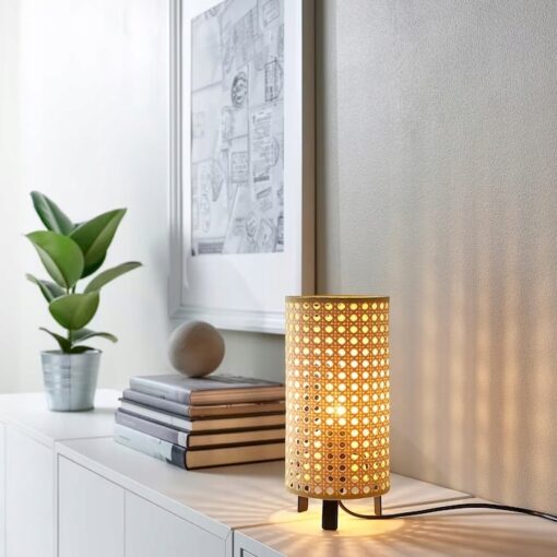 IKEA SAXHYTTAN LAMPA STOŁOWA BEŻ/CZARNY 26 CM - obrazek 2