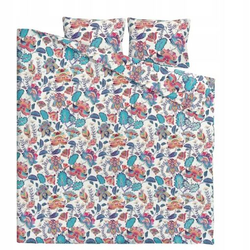 IKEA VITKNAVEL KOMPLET POŚCIELI W KWIATY 200x200cm - obrazek 3