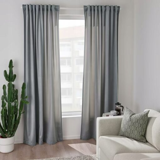 IKEA SANDSVINGEL ZASŁONA OKNA SZARA 2 SZT. 135x300 - obrazek 4