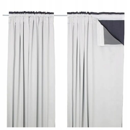 IKEA GLANSNAVA ZASŁONA JASNY SZARY 143x290CM 2 SZT - obrazek 2