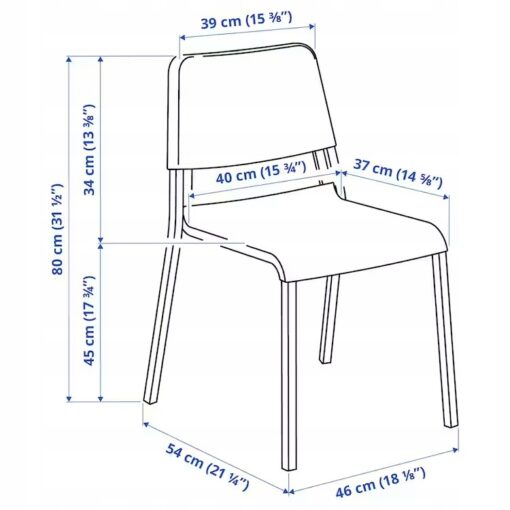 IKEA TEODORES KRZESŁO DO JADALNI / KUCHNI CZARNE - obrazek 5
