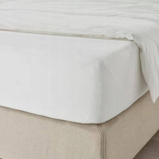 IKEA DVALA PRZEŚCIERADŁO Z GUMKĄ BIAŁE 180x200 CM - obrazek 3
