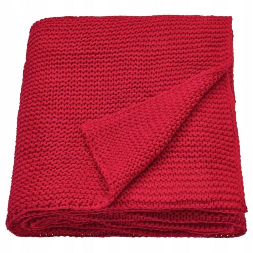 IKEA INGABRITTA PLED NARZUTA CZERWONA 130x170 CM