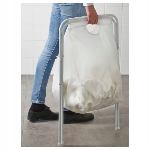 IKEA JALL TORBA NA PRANIE STOJAK BIAŁY 70 L - obrazek 3
