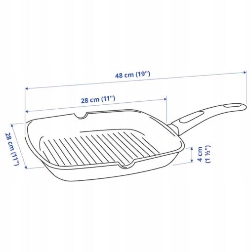 IKEA HEMLAGAD PATELNIA GRILL CZARNA 28x28 cm - obrazek 6