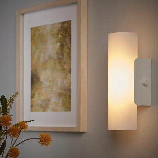 IKEA HAVSDUN LAMPA ŚCIENNA LED BIAŁA / MATOWA - obrazek 4